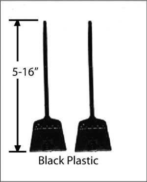 Cal Scale 743 - HO Scale Brooms -- Unpainted Black Plastic pkg(2)