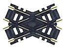 Atlas 174 - HO Scale Custom-Line(R) Crossing - Code 100 -- 45-Degree, 3" 7.6cm, Black Ties