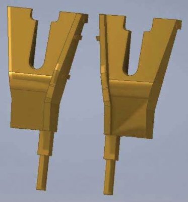 Cal Scale 687 - HO Scale DW Rerailer -- Brass 1 Left & 1 Right