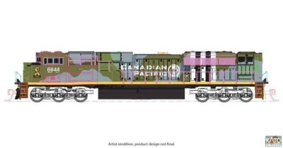 Kato 176-8540 - N Scale EMD SD70ACU - Standard DC -- Canadian Pacific #6644 (Military Heritage, D...