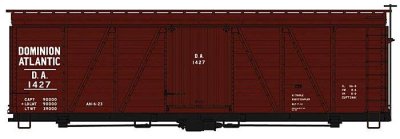 Accurail 1188 - Fowler 36' Wood Boxcar - Kit -- Dominion Atlantic #1427 (Boxcar Red)