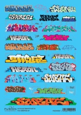 Fusion Scale Graphics 100214 - HO Scale Graffiti Decal Set -- Set #10