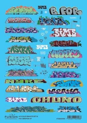 Fusion Scale Graphics 100398 - HO Scale Graffiti Decal Set -- Set #15