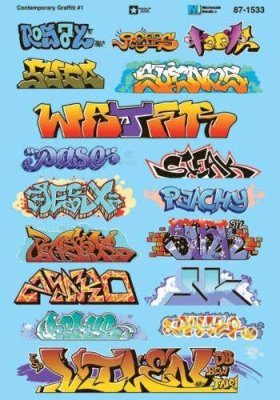 Microscale Decals 60-1533 - N Scale Graffiti Decal Set -- Contemporary (Set #1)