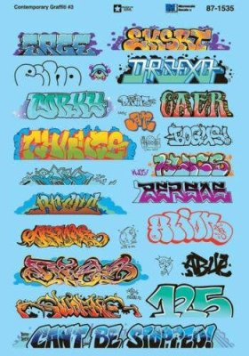 Microscale Decals 60-1535 - N Scale Graffiti Decal Set -- Contemporary (Set #3)