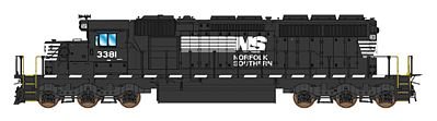 InterMountain 69326S-08 - N Scale EMD SD40-2 - DCC/Sound -- Norfolk Southern (black, white, Dashe...