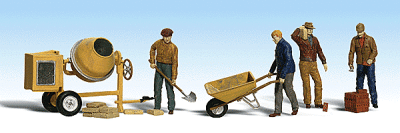 Woodland Scenics 1901 - HO Scale Masonry Workers & Accessories - Scenic Accents(R) -- pkg(4)