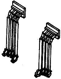 Details West 295 - HO Scale MU Hoses 4-Cluster 36" -- Pre-1980 Locomotives pkg(4)