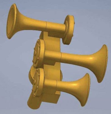 Cal Scale 688 - HO Scale Nathan K3 Air Horn K3LAR2 -- Brass