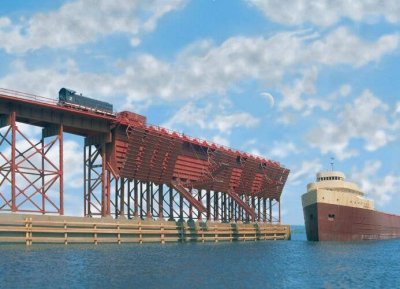 Walthers Cronerstone 3065 - HO Scale Ore Dock -- Kit - 48-1/2 x 5" 121.2 x 12.5cm