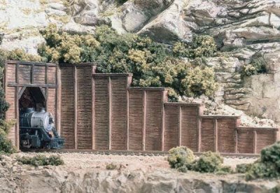 Woodland Scenics 1160 - N Scale Retaining Walls pkg(6; Unpainted Hydrocal(R) Castings) -- Timber