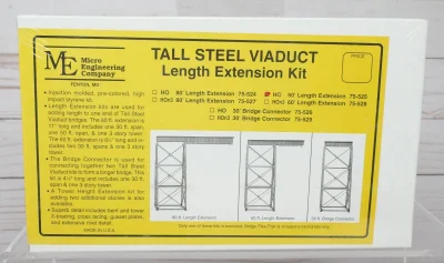 Micro Engineering 75-525 - HO Scale Tall Steel Viaduct Length Extension 60' Feet