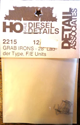 Detail Associates 2215 - HO Scale Locomotive Grab Irons -- 28" Ladder Hand Grabs for E & F Units ...