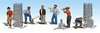 Woodland Scenics 1876 - HO Scale Scenic Accents(R) -- Lumberjacks pkg(6)
