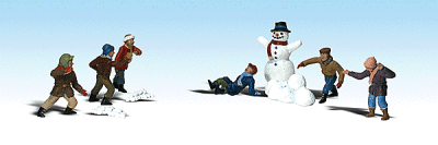 Woodland Scenics 1894 - HO Scale Scenic Accents(R) -- Snowball Fight Participants pkg(6)