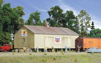 Walthers Cornerstone 3529 - HO Scale Storage Shed on Pilings -- Kit - 4-1/2 x 7 x 3-1/2" 11.4 x 8...