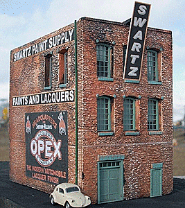 Downtown Deco 1044 - HO Scale Swartz Paint Supply -- Cast Hydrocal & Plastic Kit