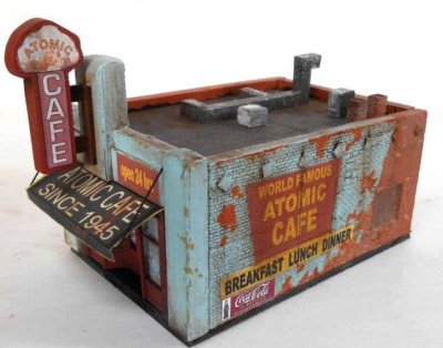 Downtown Deco 1067 - HO Scale The Atomic Cafe -- Cast-Hydrocal Kit - 4 x 6-1/2" 10.2 x 16.5cm