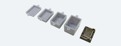 ESU 50353 - Speaker 13mm x 18mm x 4.5mm, square, 4 Ohms, with soundchamber set