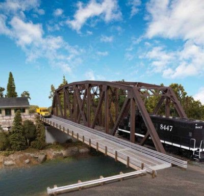 Walthers Cornerstone 4523 - HO Truss Railroad Bridge with Roadway -- Kit