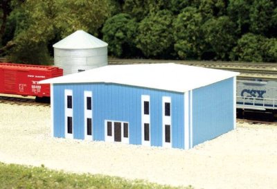 Pikestuff 8010 - N Scale Two-Story Modern Office Building -- 50' x 40' (blue)