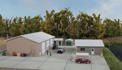 Walthers Cornerstone 4122 - HO Scale Vehicle Maintenance Facility -- Kit - Set of five buildings