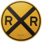 Microscale Decals 10201 - 18" Heavy-Duty Aluminum Sign -- Railroad Crossing Advance Warning (roun...