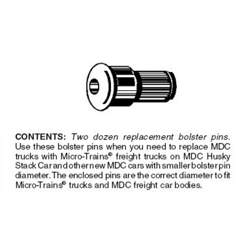 Micro Trains 00312031 - N Scale Bolster Pins for Conversion of Roundhouse Products - MDC Type (24pkg)