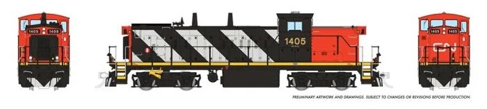 Rapido 10059 - HO GMD-1 - DC/Silent - Canadian National (1400s Stripes) #1405
