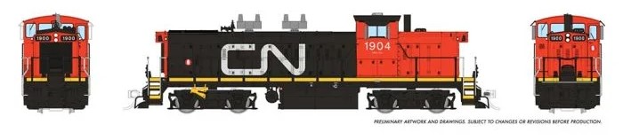 Rapido 10072 - HO GMD-1 - DC/Silent - Canadian National (1900s Noodle w/ Red Cab) #1904