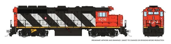 Rapido 40505 - HO EMD GP40 - DCC & Sound - Canadian National (Stripes) #4013