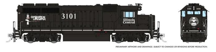 Rapido 40008 - HO EMD GP40R - DCC Ready - Illinois Central #3114