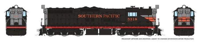 Rapido 50210 - HO EMD SD7 - DC/Silent - Southern Pacific (Orange Lettering/ Black Widow) #5318