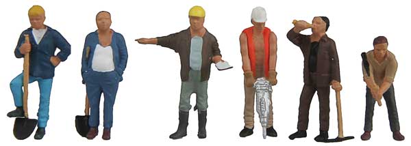 Walthers SceneMaster 6022 - HO Construction Workers pkg(6) - Set #1