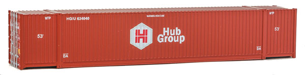 Walthers SceneMaster 8521 - HO 53ft Singamas Corrugated-Side Container - Hub Group