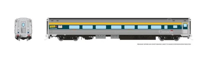 Rapido 115122 HO Budd Coach w/HEP: VIA Rail - Current Scheme (Teal): #8110