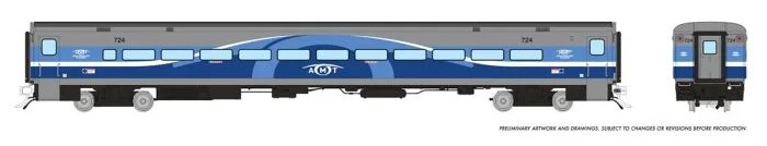 Rapido 128524 - HO Single Comet Commuter Coach - Montreal AMT (Late Lake Scheme) #724