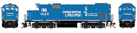Athearn Genesis G13240 - HO EMD GP15-1 Diesel - DCC Ready - Conrail (Operation Lifesaver) #1662