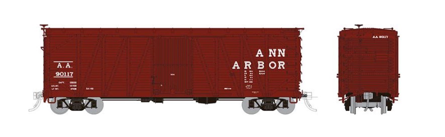 Rapido 142001-2 - HO USRA Single-Sheathed Boxcar: Ann Arbor #90087