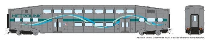 Rapido 146047 - HO Single BiLevel Commuter Car - Metrolink - Unnumbered Coach