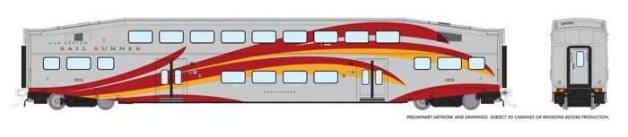 Rapido 146050 - HO Single BiLevel Commuter Car - New Mexico Rail Runner - Unnumbered Coach