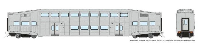 Rapido 146093 - HO Single BiLevel Commuter Car - Undecorated Coach - Series 2 Body