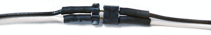 TCS 1473 - 2-Pin Micro Connector - .098 x .06 x .12inch with 6inch Wire Leads (Black & White Wires)