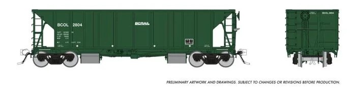 Rapido 158006-5 - HO NSC Ballast Hopper - BC Rail (Late) #2871