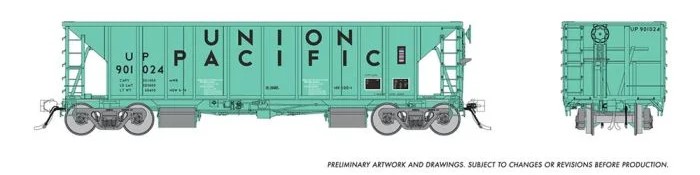 Rapido 158011-3 - HO NSC Ballast Hopper - Union Pacific (Early) #901088