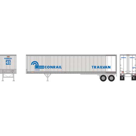 Athearn 16109 - HO RTR 45Ft Fruehauf Z-Van Trailer - Conrail/ Trailvan #202204