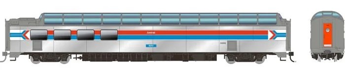 Rapido 175012 - HO SP 3/4 Dome-Lounge w/Flat Sides - Amtrak (Phase 1) #9372