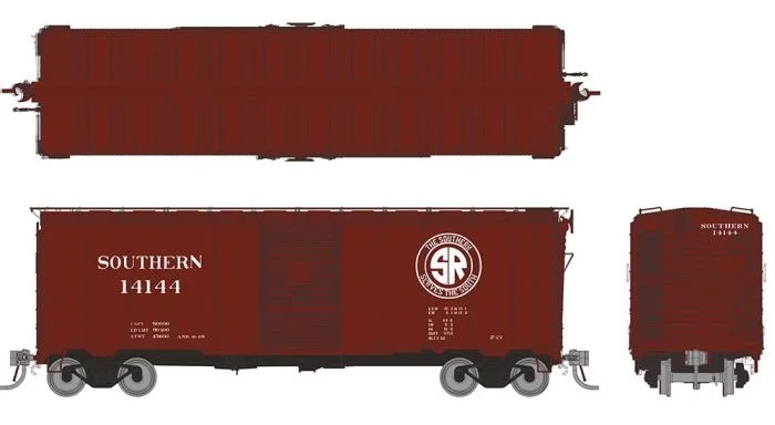 Rapido 180003-5 - HO 1937 AAR 40Ft Boxcar - Square Corner Ends - Southern #11048