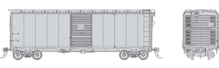 Rapido 181099 - HO 1937 AAR 40Ft Boxcar - Round Corner Ends - Undecorated Car