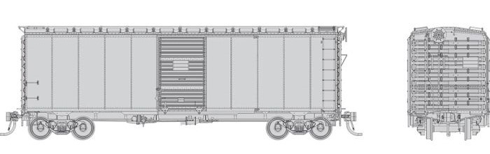 Rapido 182099 - HO 1937 AAR 40Ft Boxcar - NSC-2 Ends - Undecorated Car